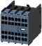 SIEMENS 3RH2911-2XF22-0KS1 auxiliary switch, solid-state compatible, on the front, 2 NO + 2 NC, 11/12, 23/24, 33/34, 41/42, current path: 1 NC (solid-state compatible), 1 NO,...