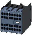 SIEMENS 3RH2921-2XN22-0GS0 auxiliary switch, solid-state compatible, on the front, 2 NO + 2 NC, 11/12, 23/24, 33/34, 41/42, current path: 1 NC (solid-state compatible), 1 NO,...