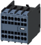 SIEMENS 3RH2921-2XN22-0GS0 auxiliary switch, solid-state compatible, on the front, 2 NO + 2 NC, 11/12, 23/24, 33/34, 41/42, current path: 1 NC (solid-state compatible), 1 NO,...