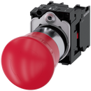 SIEMENS 3SU1150-1HB20-1PA0 Emergency stop mushroom pushbutton, 22 mm, round, metal, high gloss, red, 1 NC, 1 NC