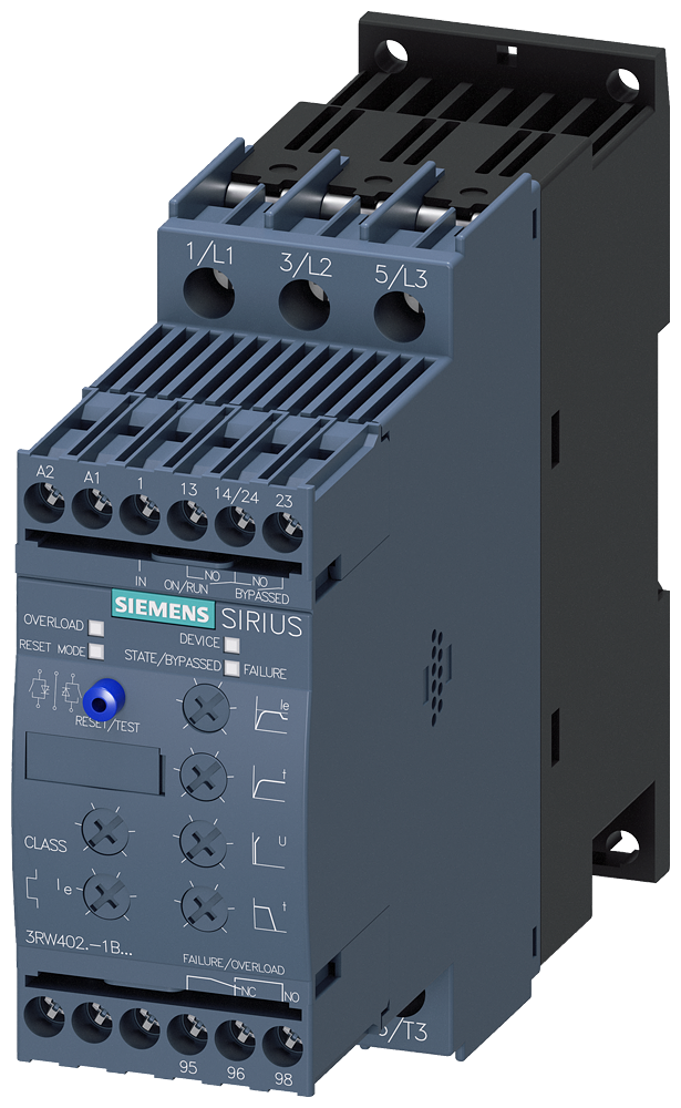 SIEMENS 3RW4024-1BB05 Soft starter S0, 12.5 A, 7.5 kW/500 V, 40 degrees, 400-600 V AC, 24 V AC/DC