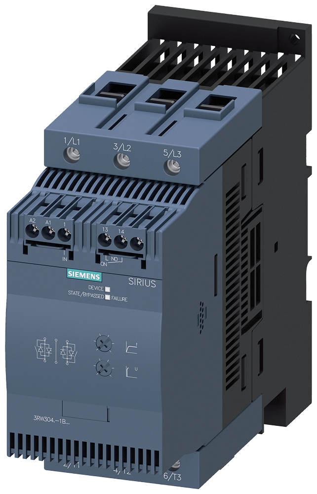 SIEMENS 3RW3047-1BB04 Soft starter S3, 106 A, 55 kW/400 V, 40 degrees, 480-200 V AC, 24 V AC/DC