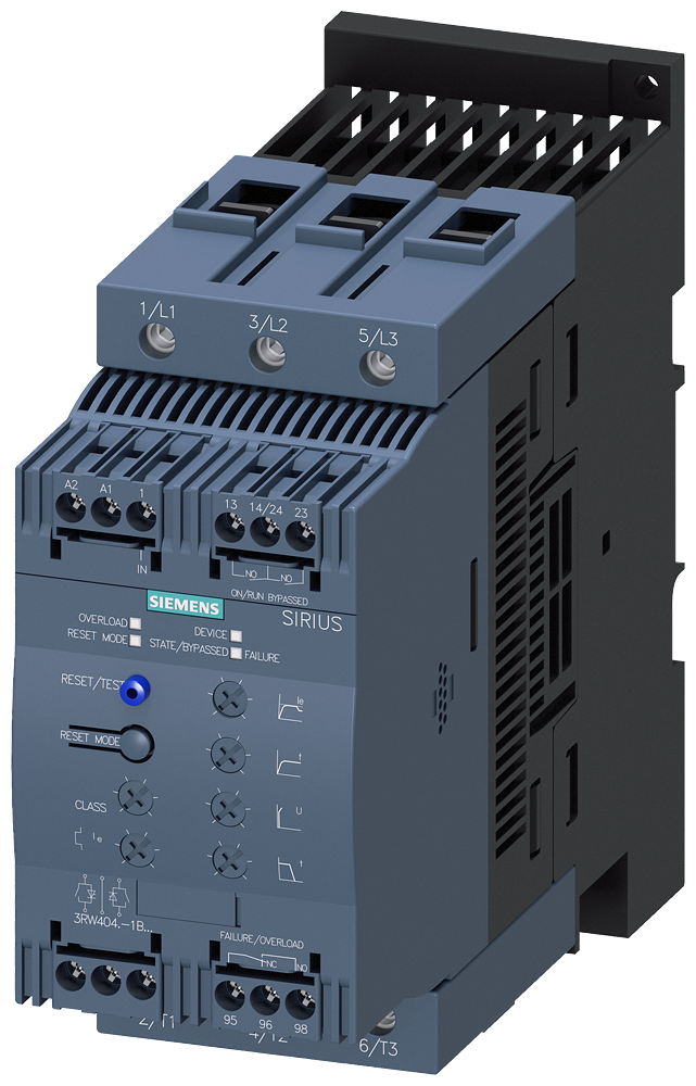 Siemens 3RW4046-1BB14 SIRIUS soft starter S3 80 A, 45 kW/400 V, 40 ?C 200-480 V AC, 110-230 V AC/DC Screw terminals