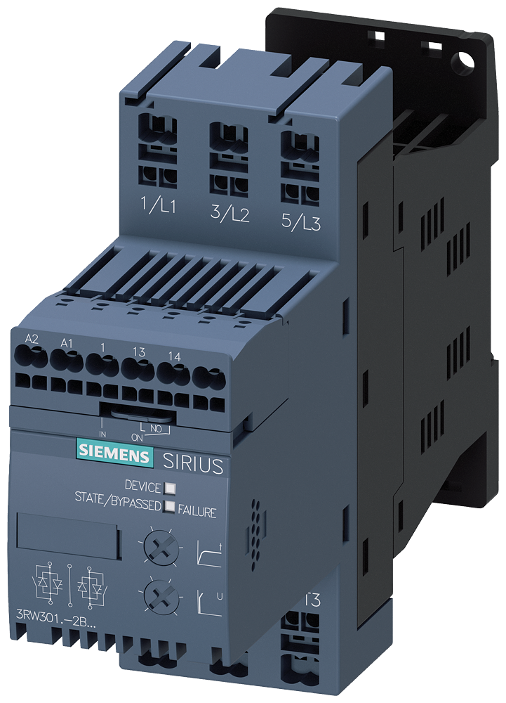 SIEMENS 3RW3013-2BB04 Soft starter S00, 3.6 A, 1.5 kW/400 V, 40 degrees, 480-200 V AC, 24 V AC/DC