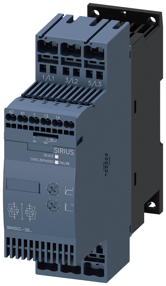 SIEMENS 3RW3028-2BB04 Soft starter S0, 38 A, 18.5 kW/400 V, 40 degrees, 480-200 V AC, 24 V AC/DC