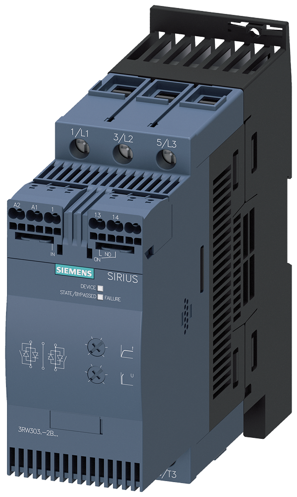 SIEMENS 3RW3038-2BB14 Soft starter S2, 72 A, 37 kW/400 V, 40 degrees, 480-200 V AC, 110-230 V AC/DC
