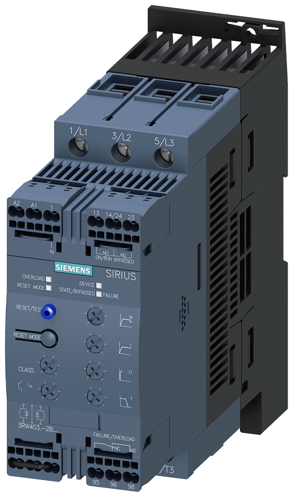 SIEMENS 3RW4038-2BB14 Soft starter S2, 72 A, 37 kW/400 V, 40 degrees, 480-200 V AC, 110-230 V AC/DC