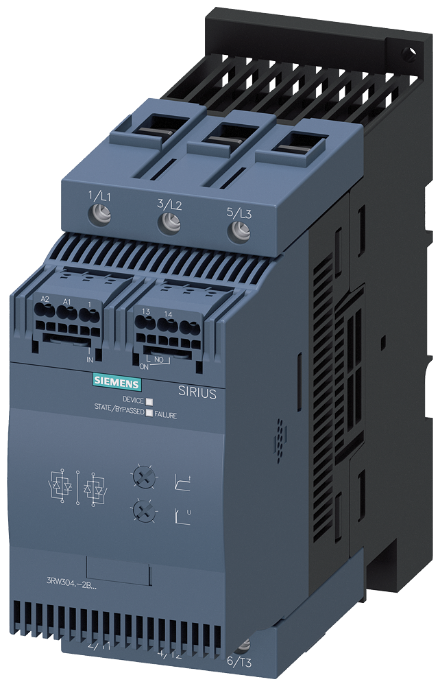 SIEMENS 3RW3047-2BB04 Soft starter S3, 106 A, 55 kW/400 V, 40 degrees, 480-200 V AC, 24 V AC/DC
