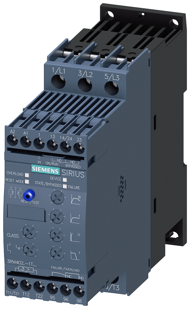 SIEMENS 3RW4028-1TB04 Soft starter S0, 38 A, 18.5 kW/400 V, 40 degrees, 480-200 V AC, 24 V AC/DC