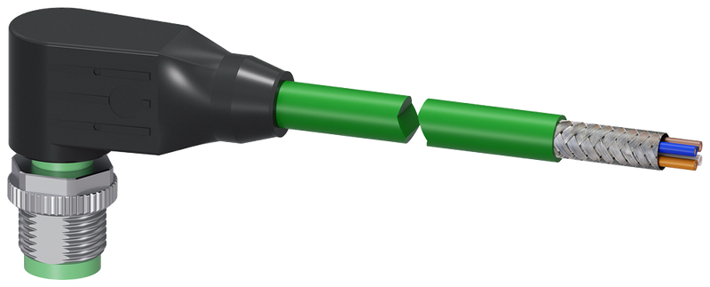 SIEMENS 3RK1902-2HC10 Bus cable, 10 m, for PROFINET, 4-core, shielded, with 1x M12 D-coded