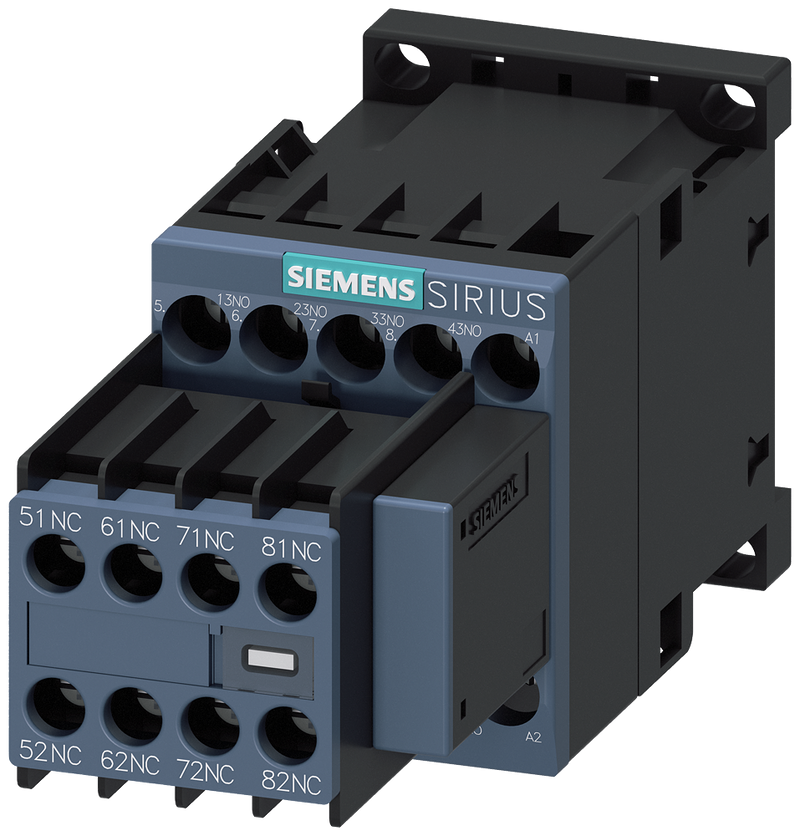 SIEMENS 3RH2344-1CM20 Contactor relay with auxiliary switch 208 V AC, 50 / 60 Hz Size S00, screw terminal, 4 NC basic unit / EN Varistor plugged on