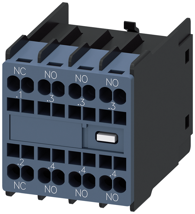 SIEMENS 3RH2911-2HA31 Auxiliary switch 3 NO+1 NC current paths: 1 NC, 1 NO, 1 NO for contactor relays/motor contactors S00/S0