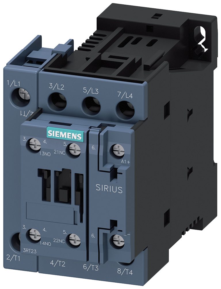 SIEMENS 3RT2326-1BB40 Contactor, AC-1, 40 A/400 V/40 ?C, S0, 4-pole, 24 V DC, 1 NO+1 NC