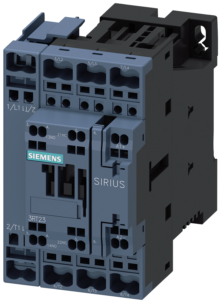 SIEMENS 3RT2325-2BB40 Contactor, AC-1, 35 A/400 V/40 ?C, S0, 4-pole, 24 V DC, 1 NO+1 NC