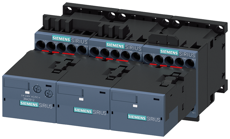 SIEMENS 3RA2415-8XF31-1BB4 Contactor assembly for star-delta (wye-delta) start AC3, 5.5 kW/400 V 24 V DC, 3-pole S00