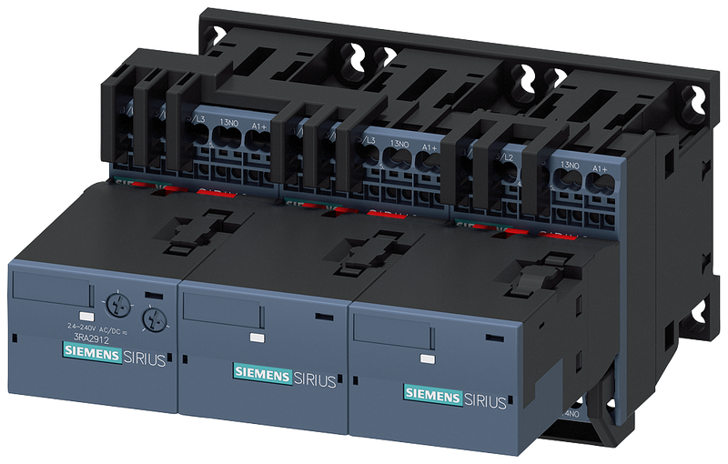 SIEMENS 3RA2415-8XF31-2BB4 Contactor assembly for star-delta (wye-delta) start AC3, 5.5 kW/400 V 24 V DC, 3-pole S00