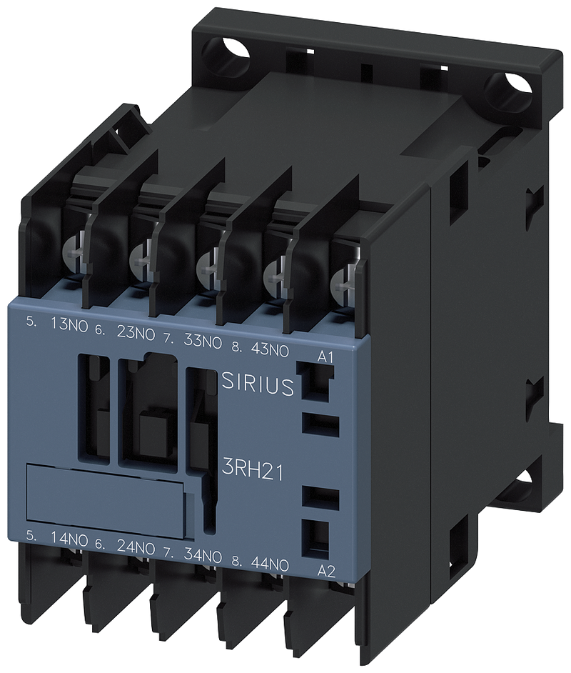 SIEMENS 3RH2140-4AG60 Contactor relay, 4 NO, 100 V AC/50 Hz, 100-110 V/60 Hz, S00, ring cable connection