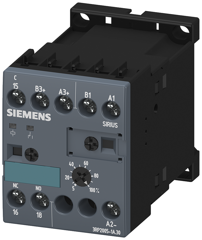 SIEMENS 3RP2005-1AQ30 Timing relay, electronic, multi-function, 8 functions 1 CO, 24 V AC/DC, 100-127 V AC