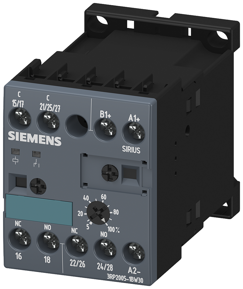 SIEMENS 3RP2005-1BW30 Timing relay, electronic, multi-function, 16 functions 2 CO, 24 to 240 V AC/DC