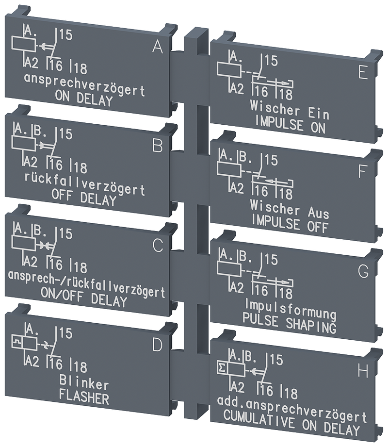 SIEMENS 3RP2901-0A Label set for multi-function device, 1 CO label set (1 unit) with 8 functions