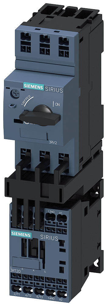 SIEMENS 3RA2110-0DE15-1AP0 Load feeder, direct starter, S00, 0.22-0.32 A, 230 V AC, 50/60 Hz, 150 kA