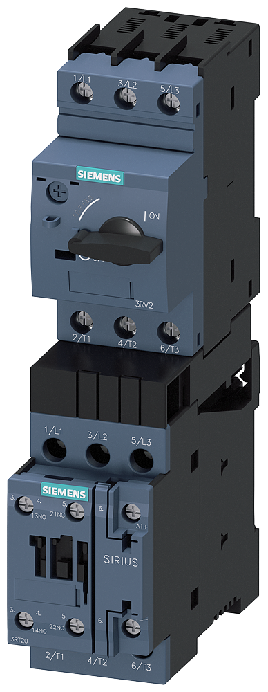 SIEMENS 3RA2120-1KA24-0FB4 Load feeder, direct starter, S0, 9-12.5 A, 24 V DC, 150 kA