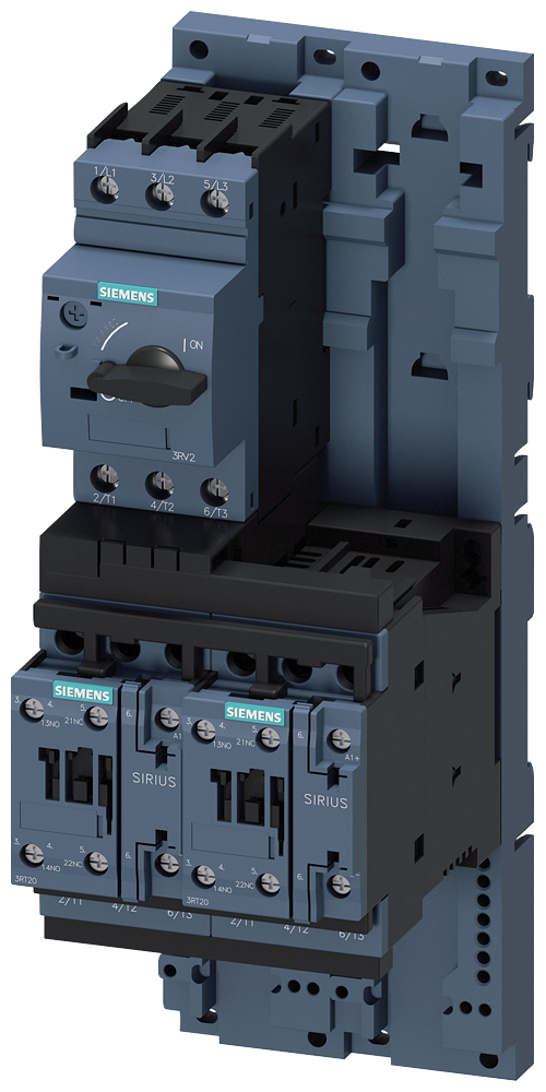SIEMENS 3RA2220-1JB24-0BB4 Load feeder, reversing starter, S0, 7-10 A, 24 V DC, 150 kA