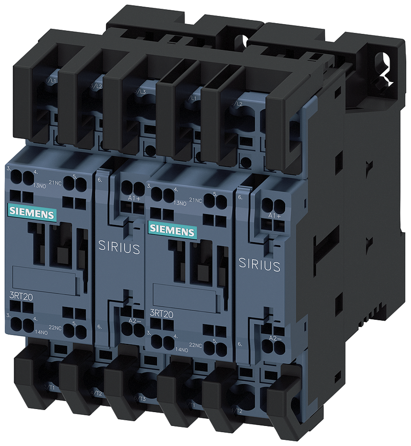 SIEMENS 3RA2326-8XB30-2BB4 Reversing contactor assembly AC-3, 11 kW/400 V 24 V DC 3-pole S0