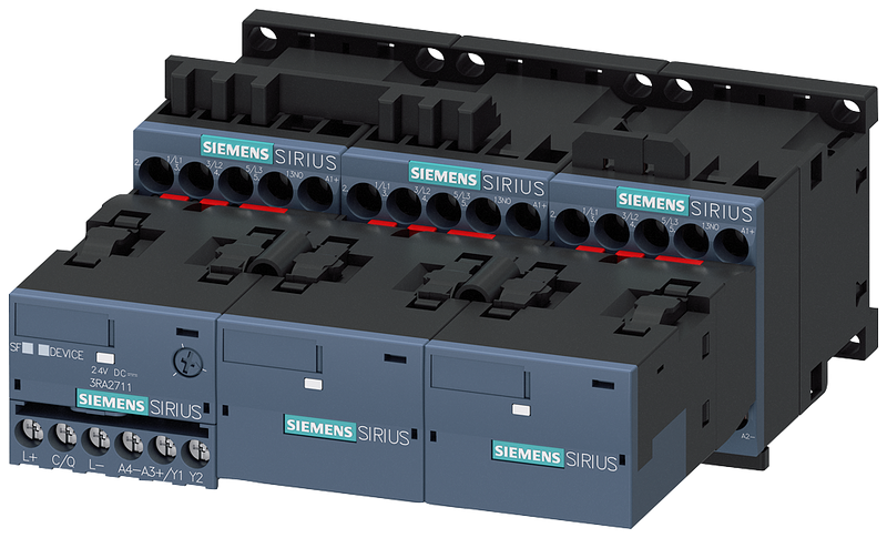 SIEMENS 3RA2417-8XE31-1BB4 Contactor assembly for star-delta (wye-delta) start with IO-Link AC3, 11 kW/400 V 24 V DC, 3-pole S00