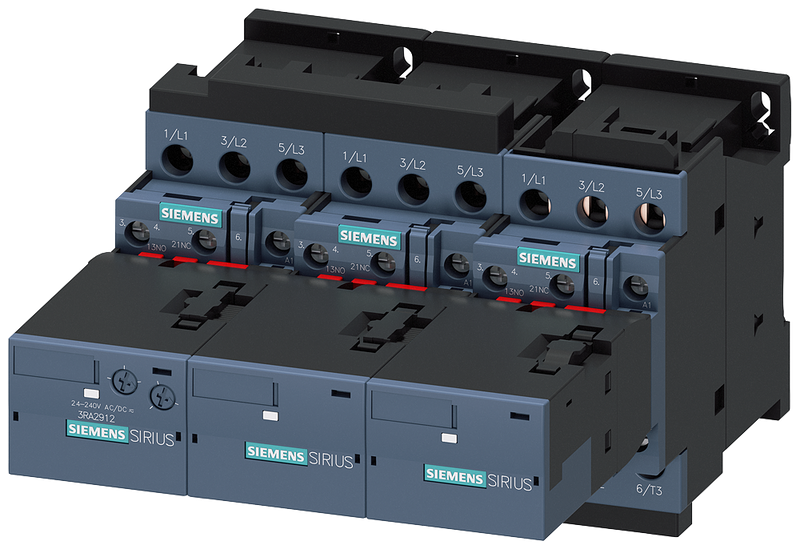 SIEMENS 3RA2423-8XF32-1AG2 Contactor assembly for star-delta (wye-delta) start AC3, 11 kW/400 V 110 V AC, 50/60 Hz, 3-pole S0