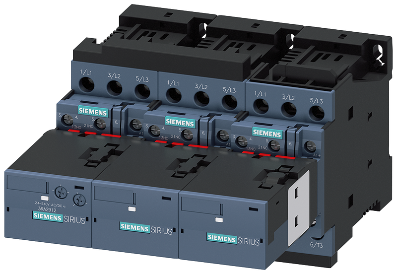 SIEMENS 3RA2423-8XF32-1BB4 Contactor assembly for star-delta (wye-delta) start AC3, 11 kW/400 V 24 V DC, 3-pole S0