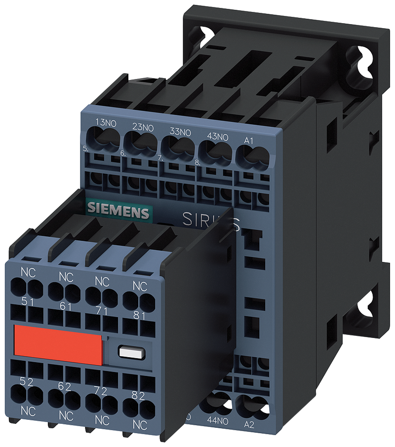 SIEMENS 3RH2244-2AK60 Contactor relay, 4 NO+4 NC, 110 V AC/50 Hz, 120 V AC/60 Hz, S00, spring-loaded terminal