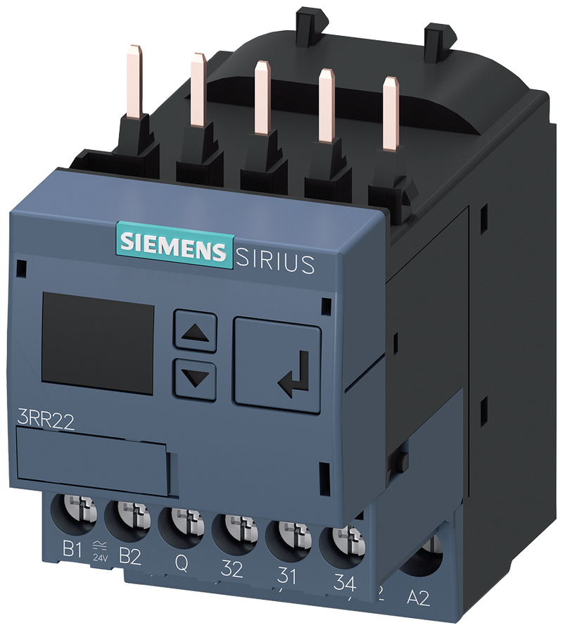 SIEMENS 3RR2241-1FA30 Monitoring relay, can be mounted onto 3RT2 contactor, size S00 standard, 1.6-16 A
