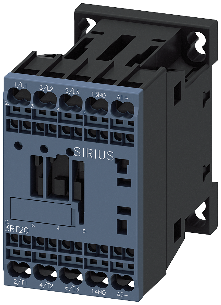 SIEMENS 3RT2018-2BB41-0CC0 Contactor, AC-3e, 16 A/7.5 kW/400 V, 3-pole, 24 V DC, function module optional, 1 NO, spring-type terminal