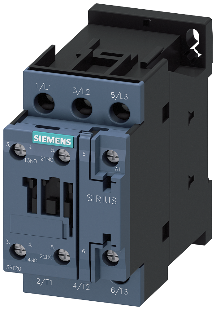 Siemens 3RT2028-1AG20 Contactor, AC-3, 18.5 kW / 400 V, 1 NO + 1 NC, 110 V AC, 50 / 60 Hz, 3-pole, Size S0, screw terminal