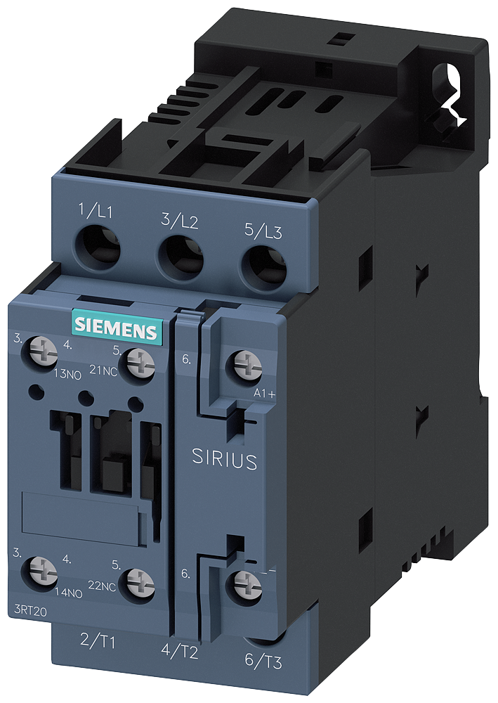 SIEMENS 3RT2026-1BB40-0CC0 Contactor, AC-3e, 25 A/11 kW/400 V, 3-pole, 24 V DC, function module optional, 1 NO+1 NC, screw terminal