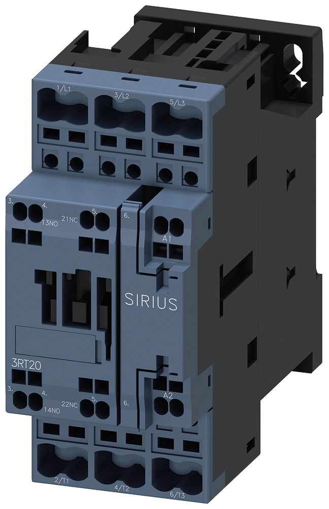 Siemens 3RT2028-2AG20 Contactor, AC-3, 18.5 kW / 400 V, 1 NO + 1 NC, 110 V AC, 50 / 60 Hz, 3-pole, Size S0, Spring-type terminal