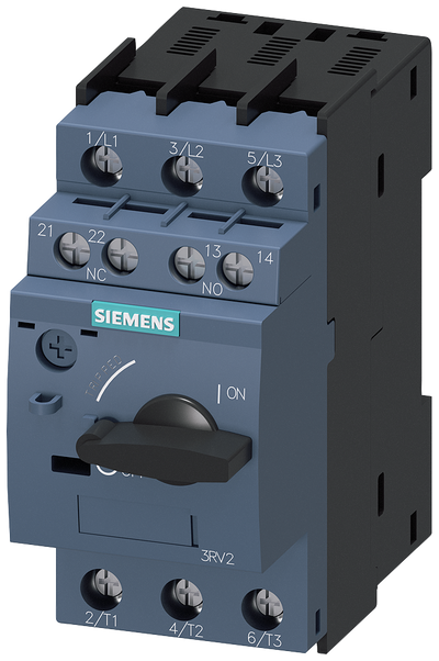 Siemens 3RV2021-4AA15 Circuit breaker size S0 for motor protection, CLASS 10 A-release 10...16 A N-release 208 A screw terminal Standard switching capacity with transverse auxiliary switches 1 NO+1 NC
