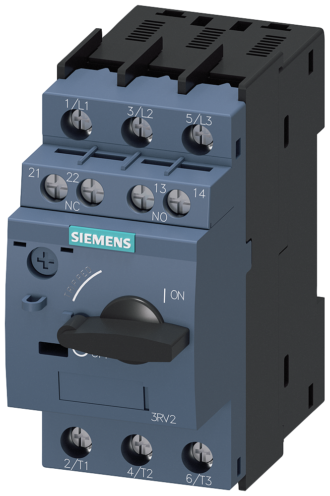 Siemens 3RV2021-0HA15 Circuit breaker size S0 for motor protection, CLASS 10 A-release 0.55...0.8 A N-release 10 A screw terminal Standard switching capacity with transverse auxiliary switches 1 NO+1 NC