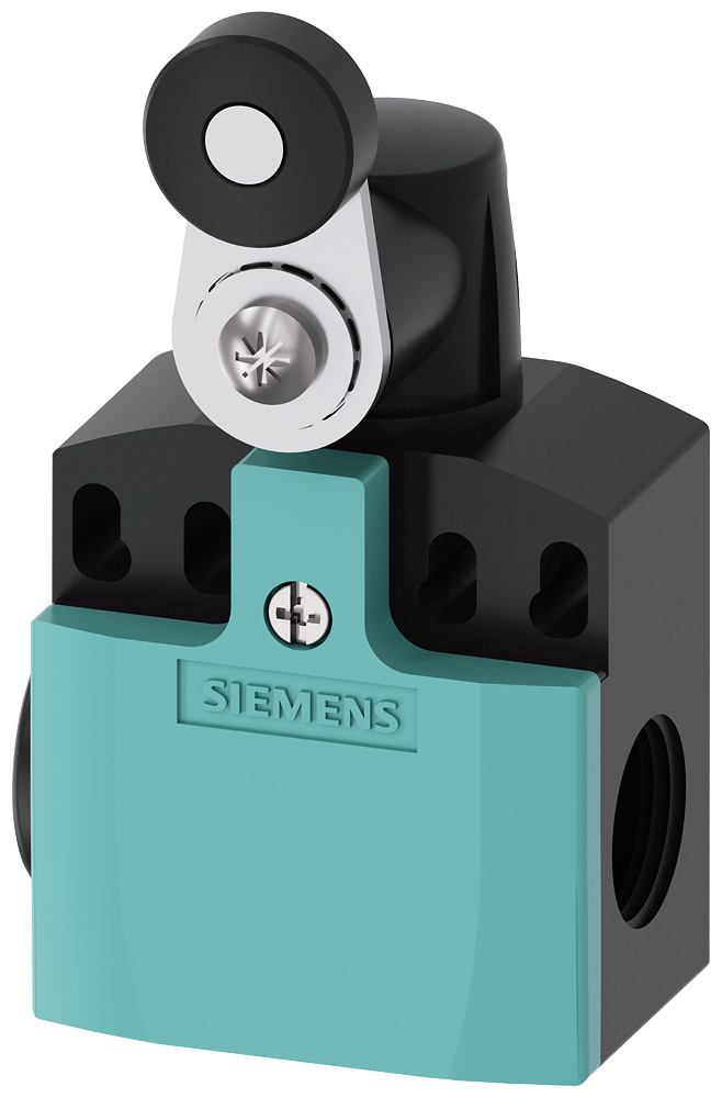 Siemens 3SE5242-0LK21 Position switch Plastic enclosure according to EN 50047, 50 mm Device connection 2 x (M20 x 1.5) 1 NO/2 NC quick action contacts twist lever right/left adjustable with plastic roller 19 mm