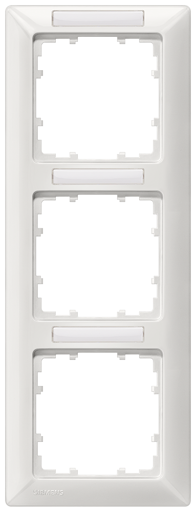 SIEMENS 5TG2553-2 DELTA line titanium white frame, triple with labeling field vertical