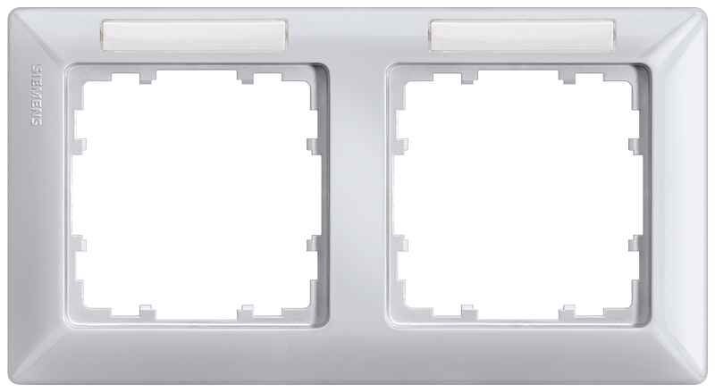 SIEMENS 5TG2552-4 DELTA line aluminum metallic frame, double with labeling field horizontal
