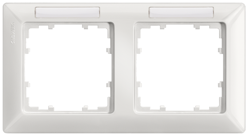 SIEMENS 5TG2552-1 DELTA line titanium white frame, double with labeling field horizontal