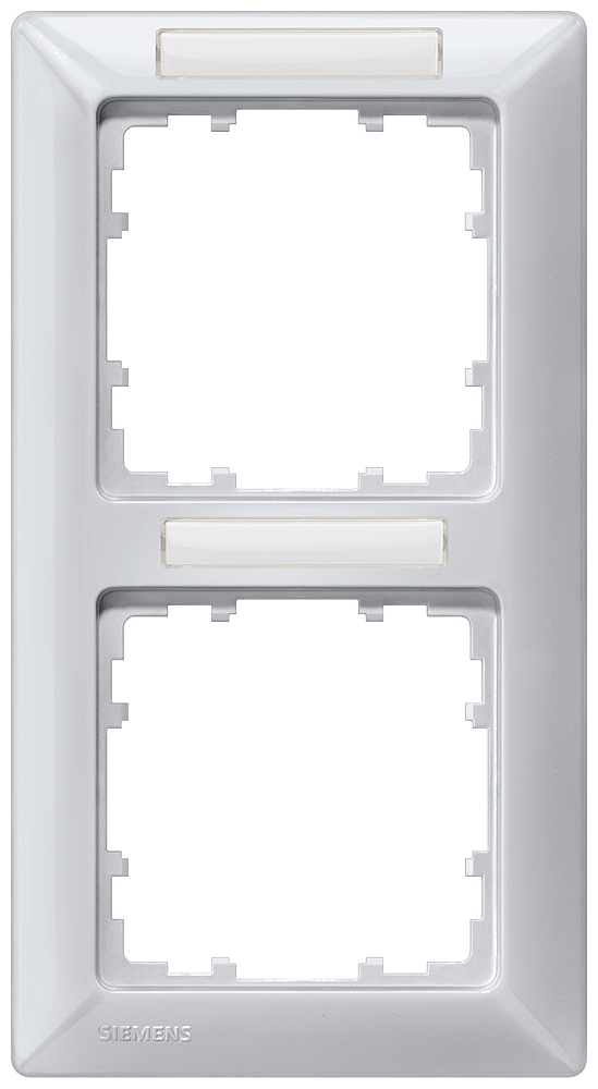 SIEMENS 5TG2552-5 DELTA line aluminum metallic frame, double with labeling field vertical