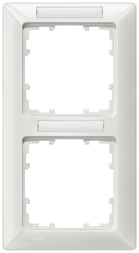 SIEMENS 5TG2552-2 DELTA line titanium white frame, double with labeling field vertical