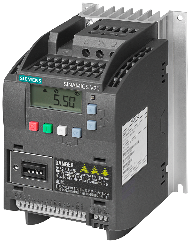 SIEMENS 6SL3210-5BE21-1CV0 SINAMICS V20, 3 AC 380-480 V, 1,10 kW, IP20 / UL open type, FSA, A