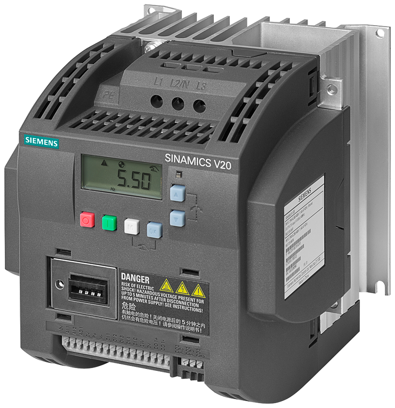 SIEMENS 6SL3210-5BE23-0CV0 SINAMICS V20, 3 AC 380-480 V, 3,00 kW, IP20 / UL open type, FSB, A