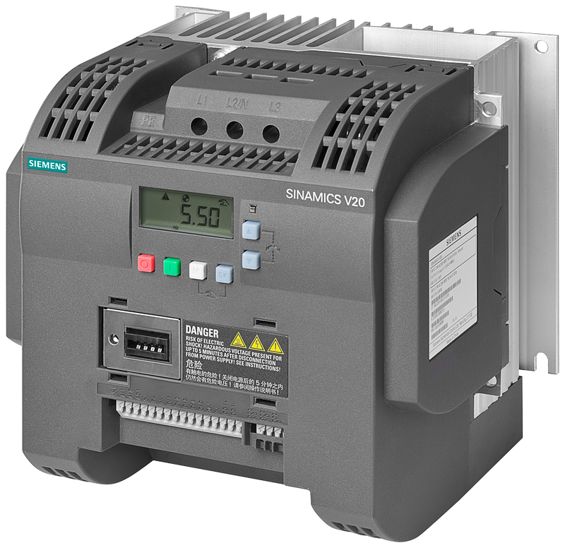 SIEMENS 6SL3210-5BE25-5UV0 SINAMICS V20, 3 AC 380-480 V, 5,50 kW, IP20 / UL open type, FSC