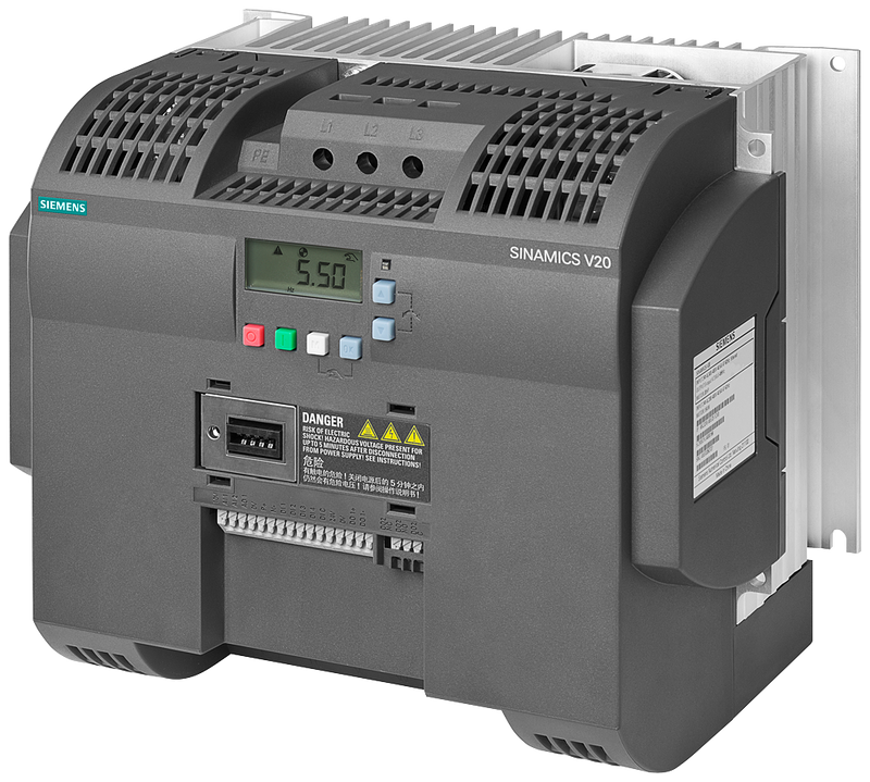 SIEMENS 6SL3210-5BE31-1CV0 SINAMICS V20, 3 AC 380-480 V, 11,00 kW, IP20 / UL open type, FSD, A