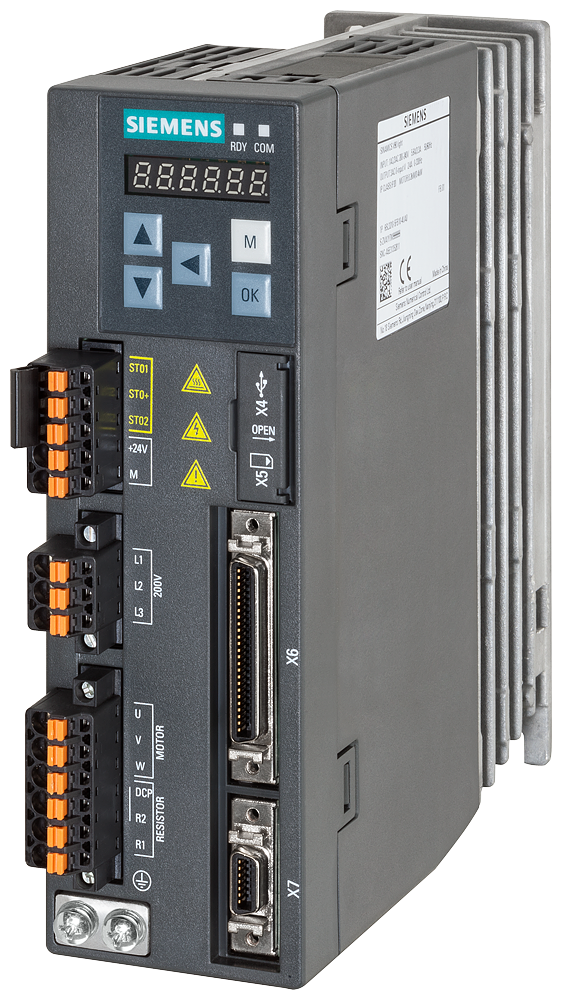 SIEMENS 6SL3210-5FB10-4UA1 SINAMICS V90, 1 AC 200-240 V, 0,40 kW, IP20 / UL open type, FSB
